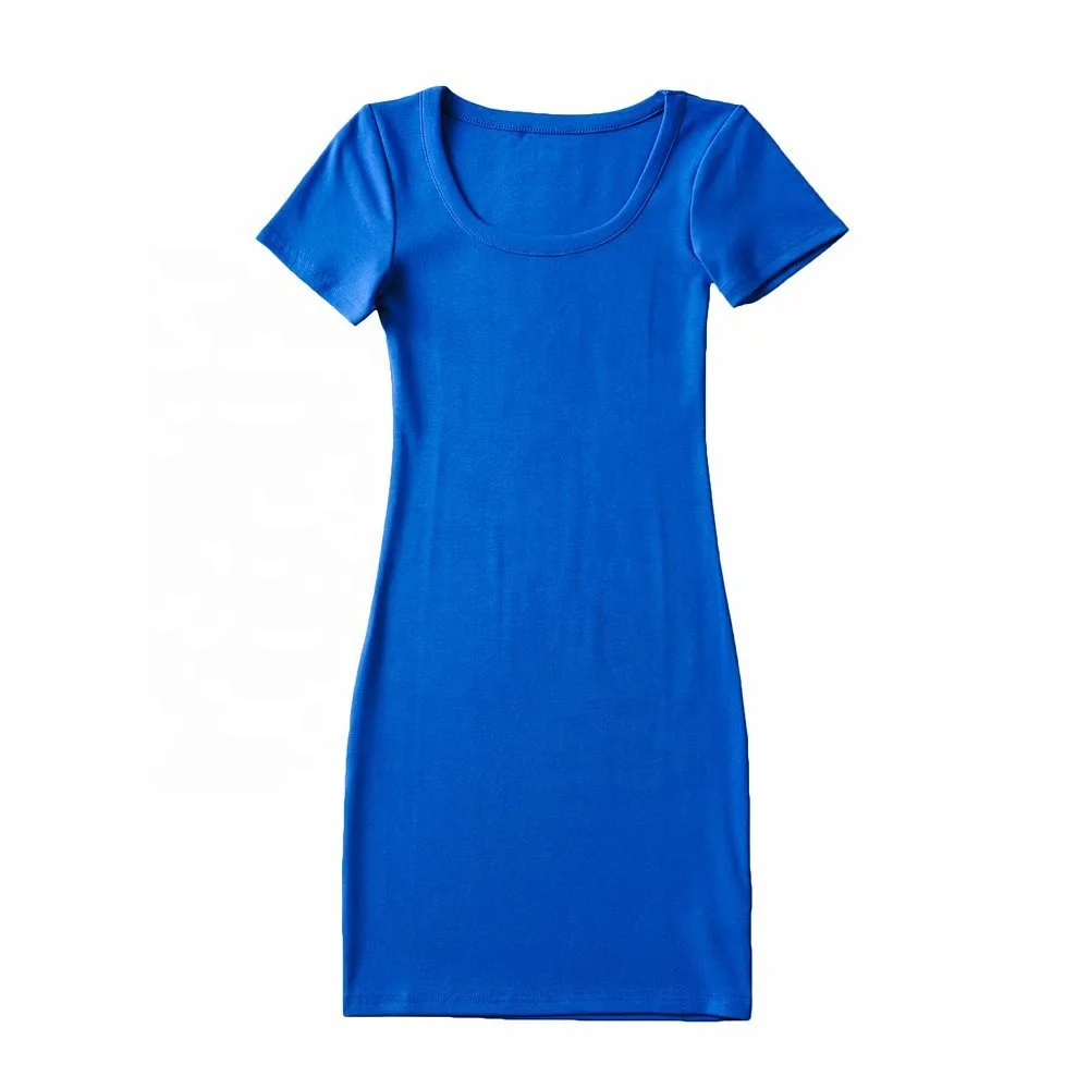 Customized Elegant Square Neck Threaded Elastic Hip Lifting Short Sleeve Ladies Summer Clothing Women Casual Dresses