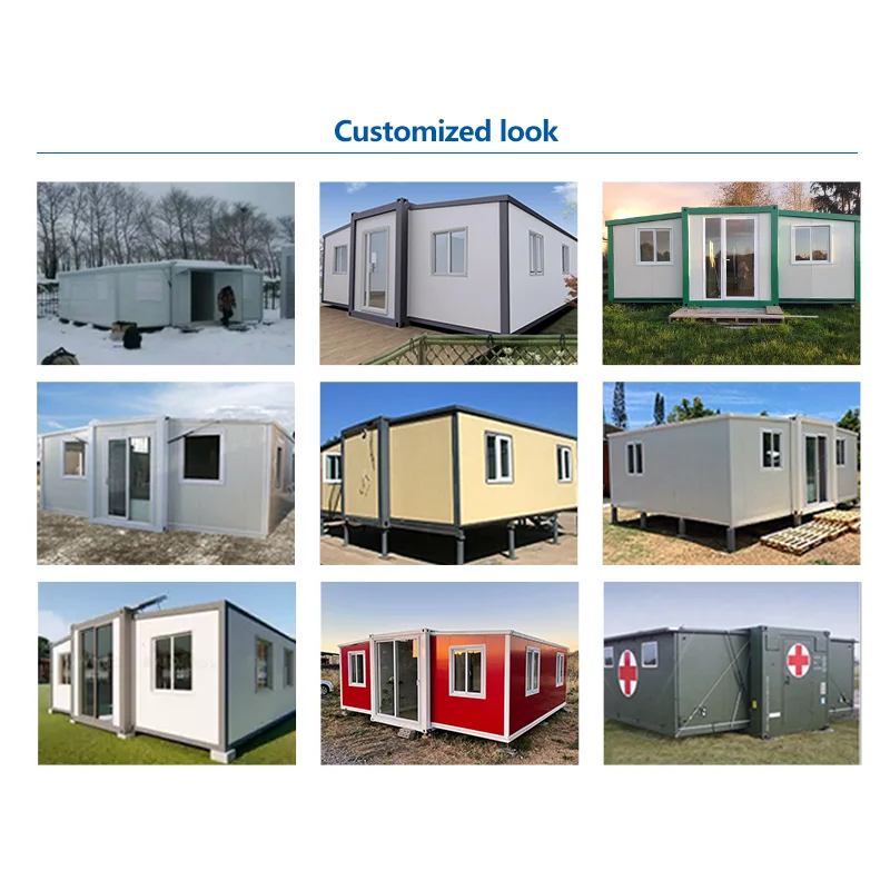 Various size designs with toilet 3 bedroom with bathroom 20ft 40ft folding detachable expendable container home modular house
