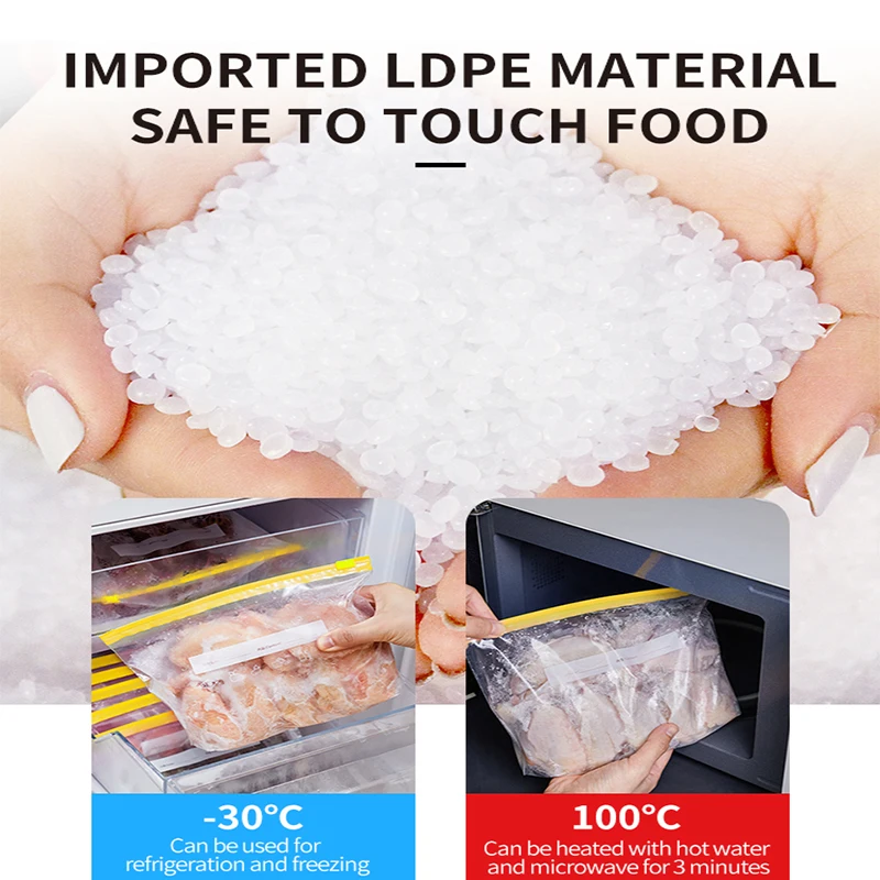 Aiudo Bpa Free Leak Proof Sandwich Lunch Snack Bags Freezer Zipper Bags Reusable Food Storage Freezer Zip Bag