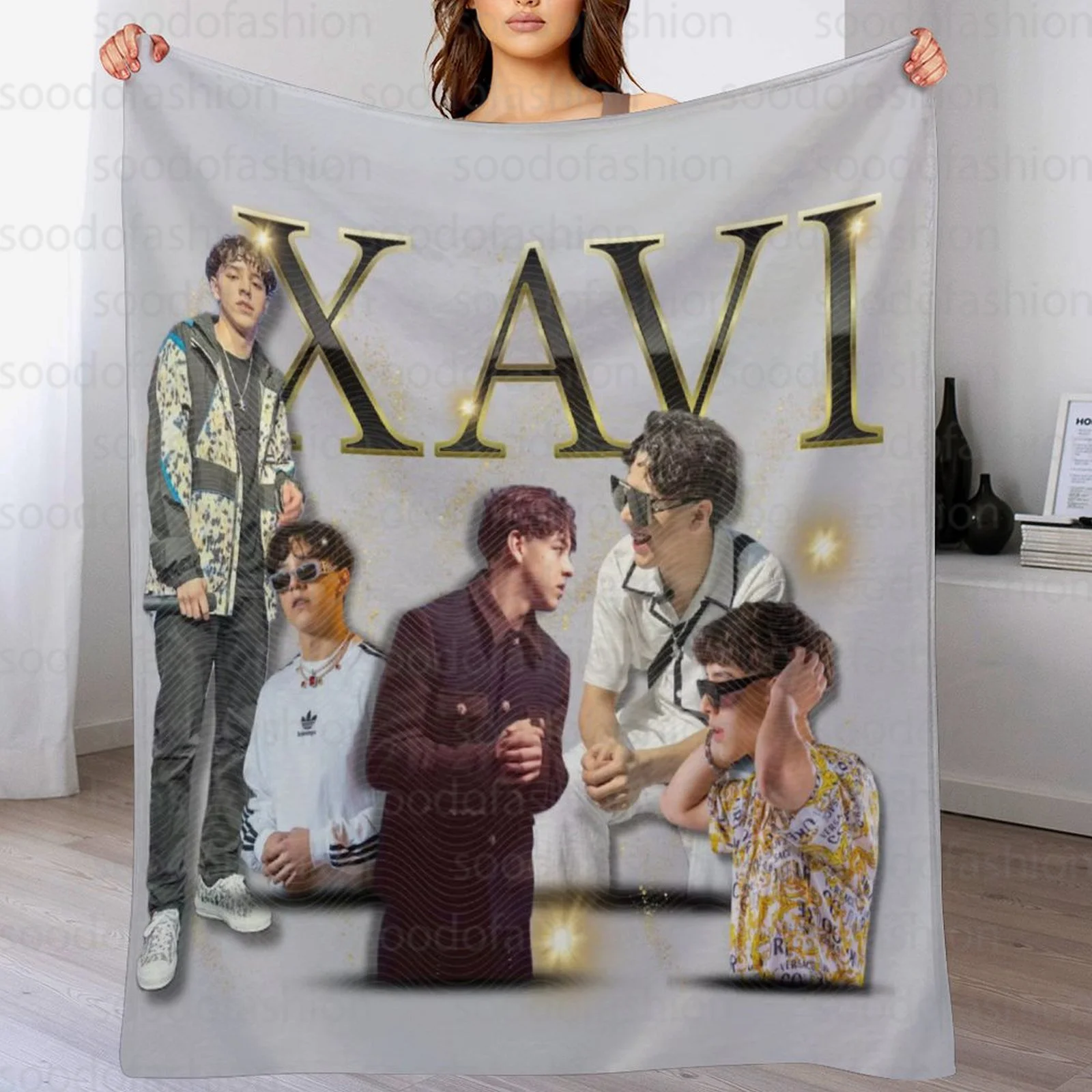 2024 Newest Custom Knitted Blanket NO MOQ Xavi Soft Lightweight Fleece Polyester Throw Blanket Towel Blanket
