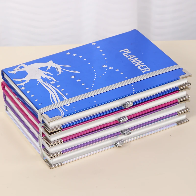 Wholesale Custom logo Color Size Elastic Band Red Hardcover Planner Magazine Cardboard Notebook