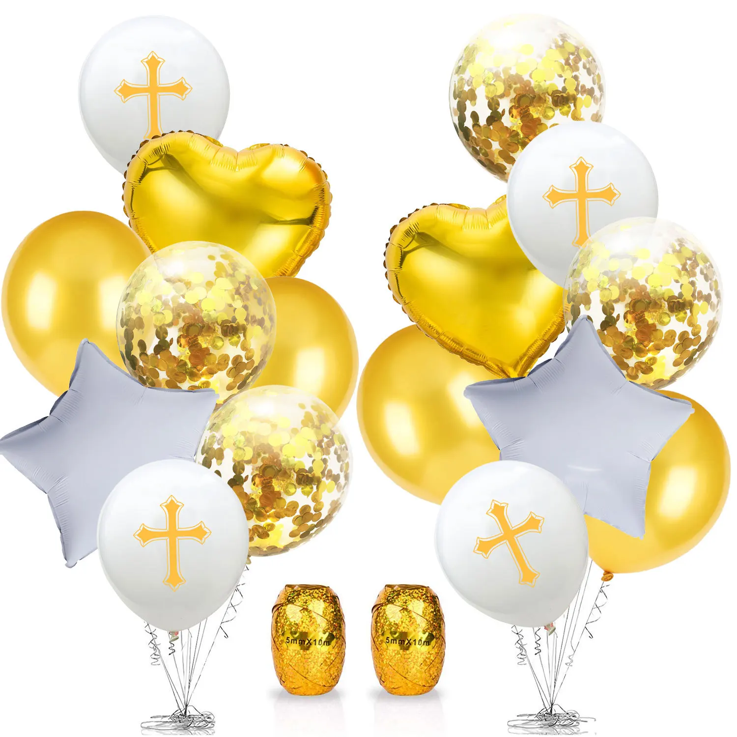 Balloon Easter Bless Cross Easter Balloons Party Decoration Ballon Baptism Forked Holy Communion Favors Christen