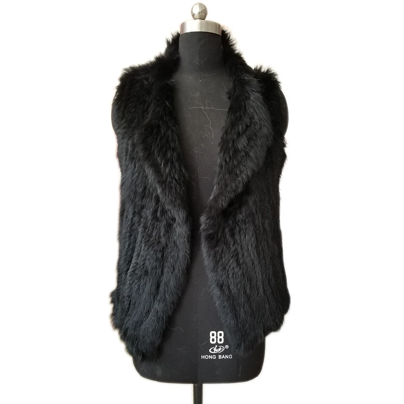 
Promotion Knitted Rabbit Fur Gilet for Girls Cheap Price Vest  (1600219908272)
