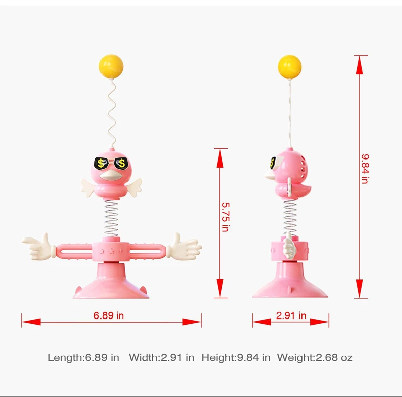 Hot Selling New Pet Interactive Feather Spring Cat Toy 360 Degree Rotate Kitty Toy High Elasticity Spring Cat Ball Toy