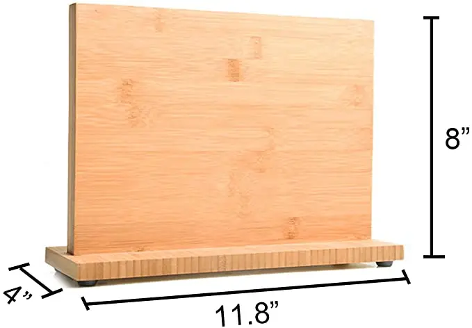 Eco-Friendly Bamboo Wood Enhanced Magnetic Knife Block Holder