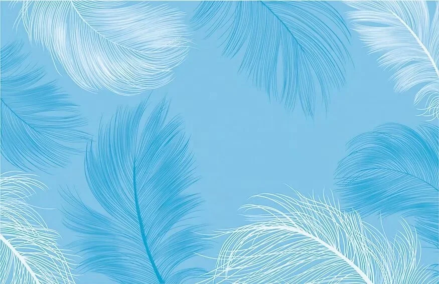 Romantic artistic unique special feather design custom size fabric high-end wall mural