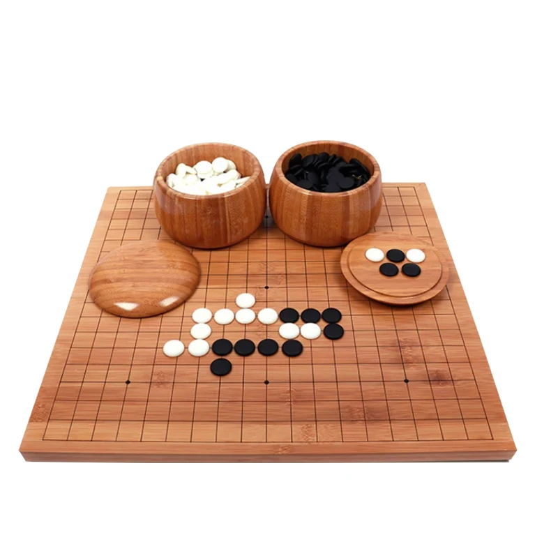 Индивидуальные настольная игра деревянная двойного назначения Go шахматная доска с деревянные шахматы банку Go Набор для игры в шахматы