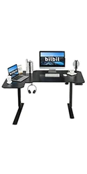 Free shipping L shape 59inch Single Motor 3 pieces top metal frame electric computer gaming desk