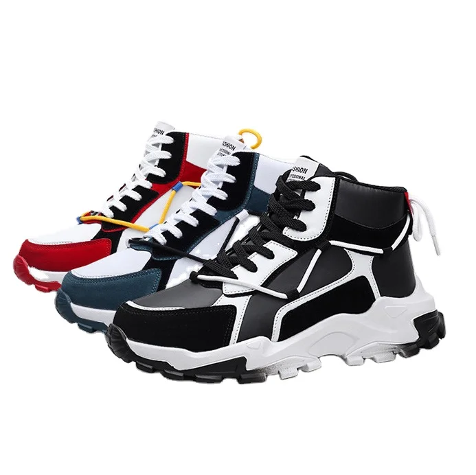 Cheap but fine high quality leather upper trainers men basketball shoes high oem sneakers for men 2022