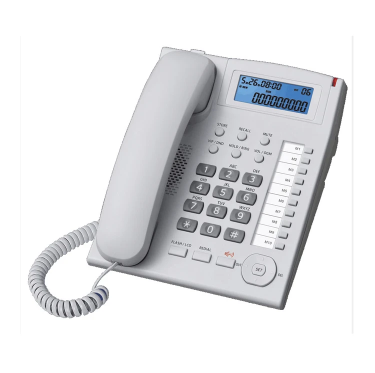 2022 высококачественный стационарный проводной телефонный номер памяти и быстродействующий ЖК-дисплей с кнопкой abs для дома
