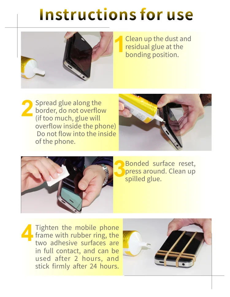 50ml t8000 Super Glue Adhesive Transparent For Phone Back Cover Gluing Screen Warping High Viscosity DIY Jewelry