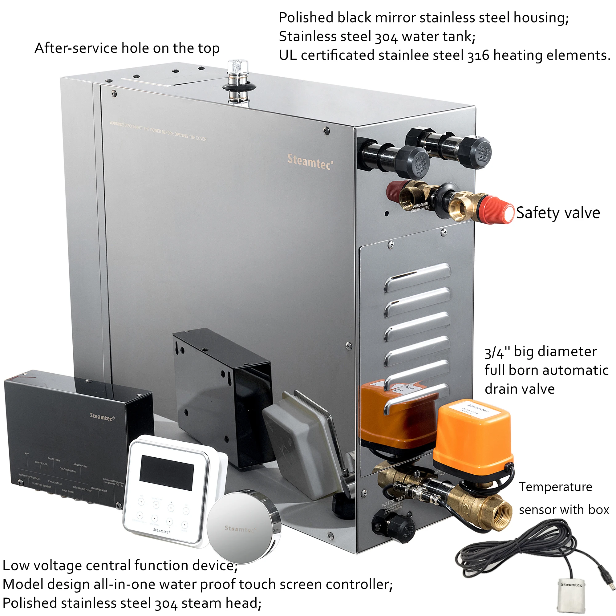 TOLO AIO 12 KW Home Sauna Steam Bath Generator