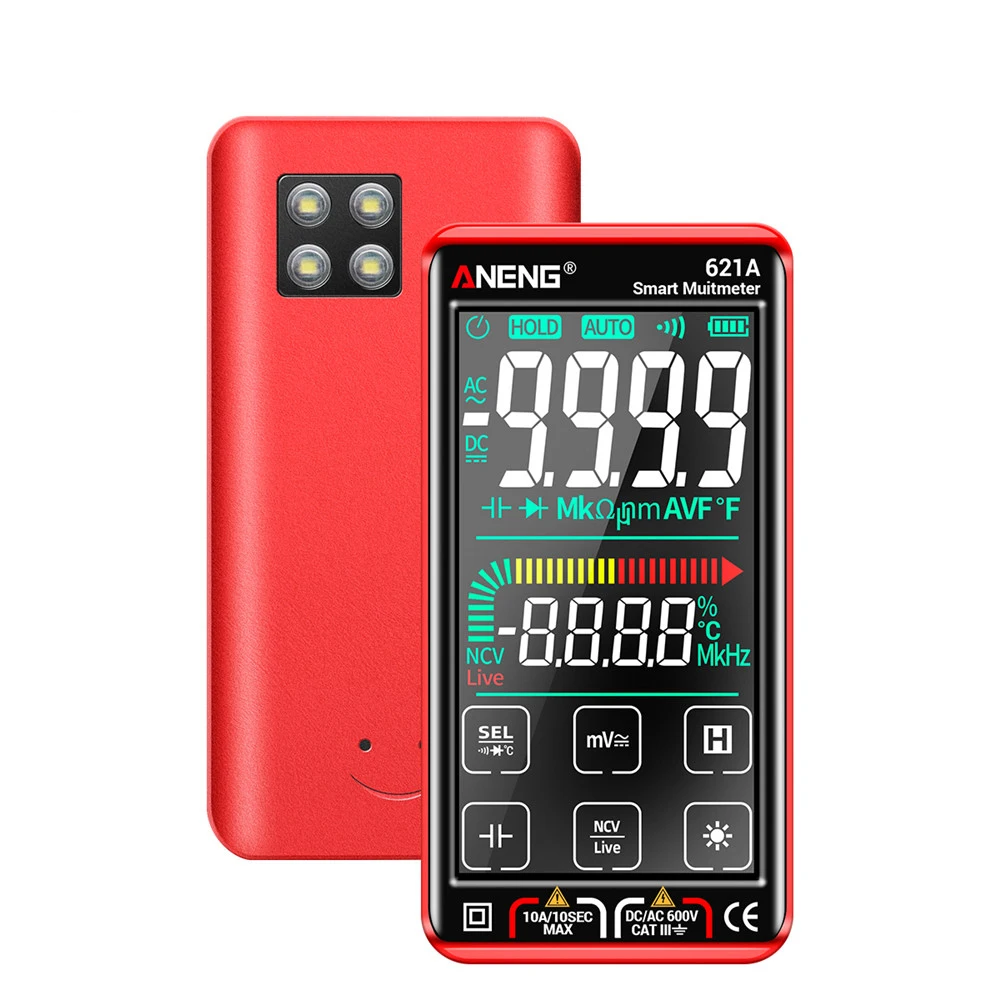 Мультиметр ANENG 621A цифровой с сенсорным экраном 10 А 9999