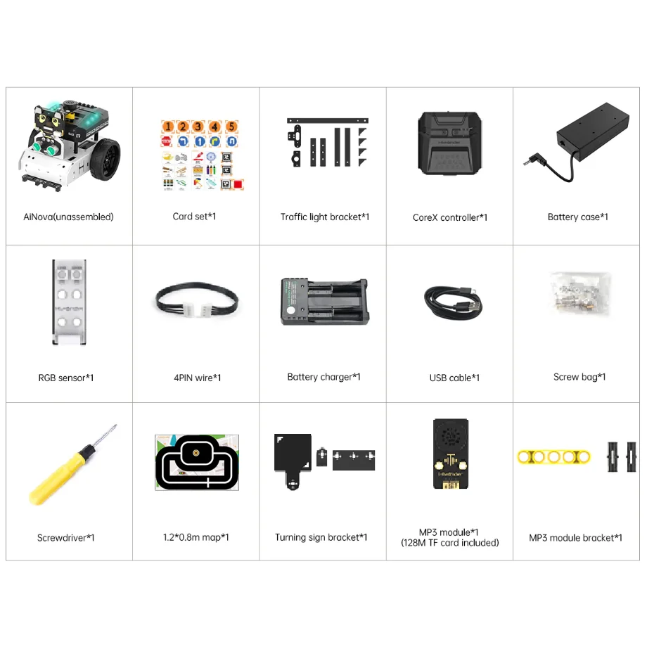 Educational Robot Kit Line Following Robot Car with AI Recognition Function for Robot Learning