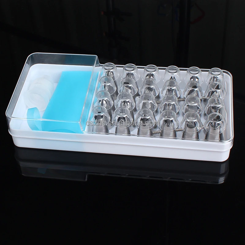 28-Piece Cake Decorating Tools Supplies Kit 24 Numbered  Piping Icing Tips 1 Pastry Bag 1 Flower Nail 1 Coupler for Baking