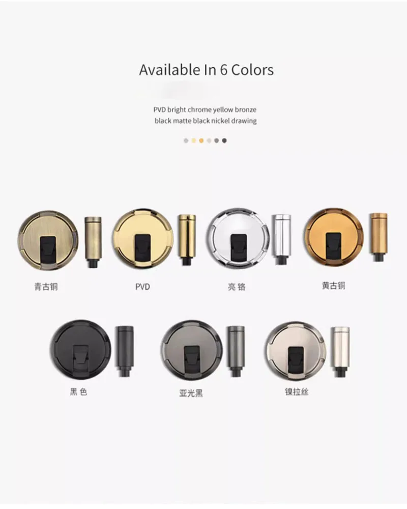 Modern Zinc Alloy Floor Mounted Door Stopper No Magnetic Windproof Stopper Silent Invisible Non Perforated Door Holder