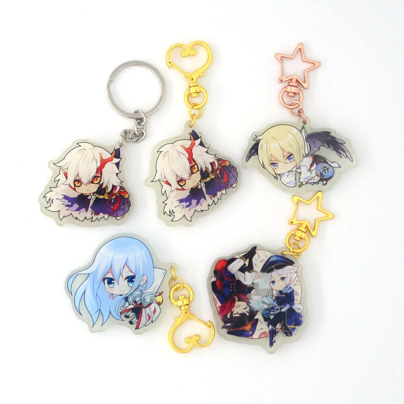 Пользовательский светящийся прозрачный кольцевой пластиковый акриловый брелок в темноте