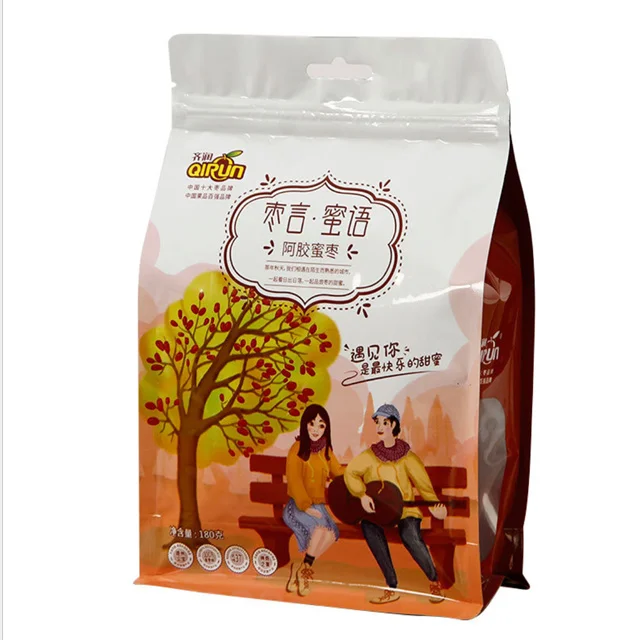 Custom printed resealable mylar  ziplock bags packaging stand up food grade heat seal pouch with notch
