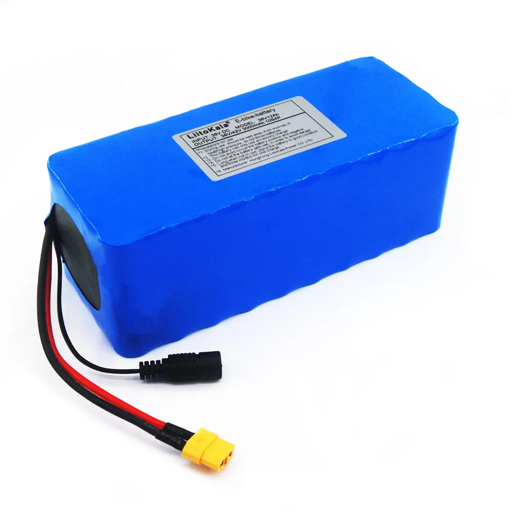 
LiitoKala 36V 12AH Electric Bike Battery Built in 20A BMS Lithium Battery Pack 36 Volt with 2A Charge Ebike Battery XT60 