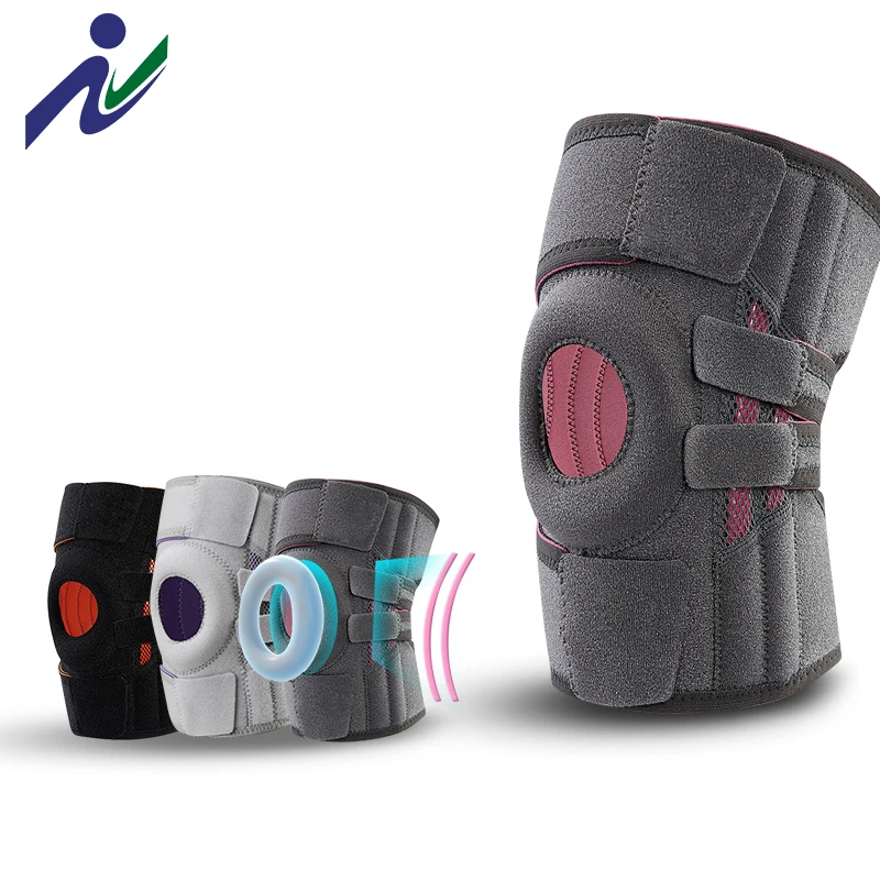Orthopedic neoprene knee stabilizer medical adjustable arthritis knee brace support with open patellar