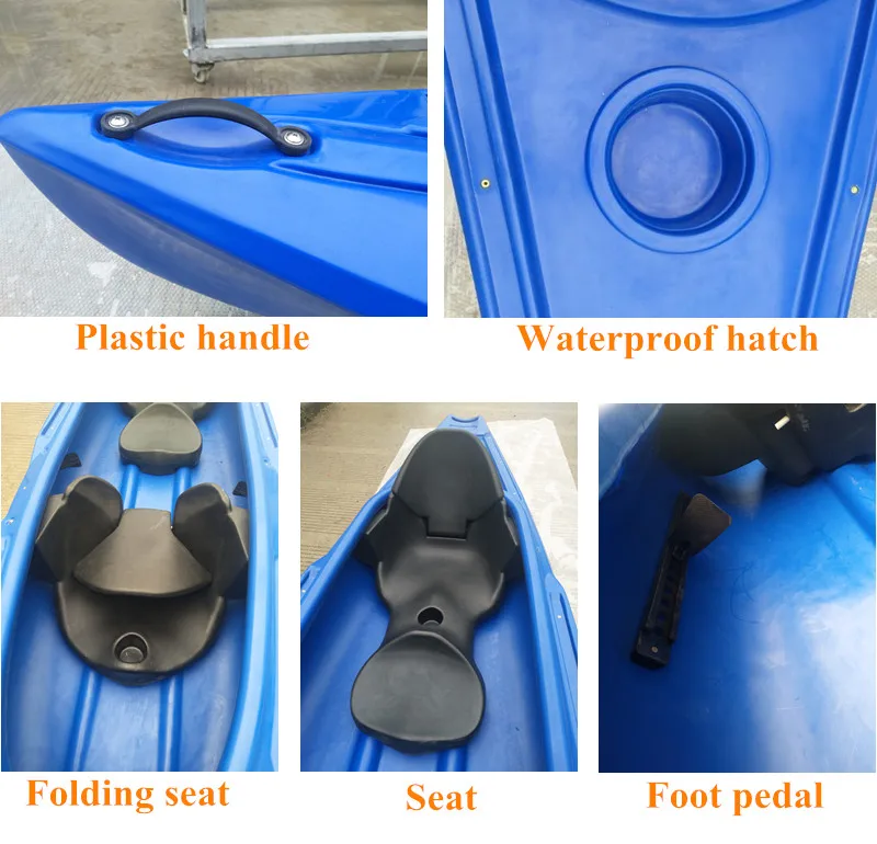 400cm length Cheap plastic canoe kayak with 3 seat  for rental wholesale