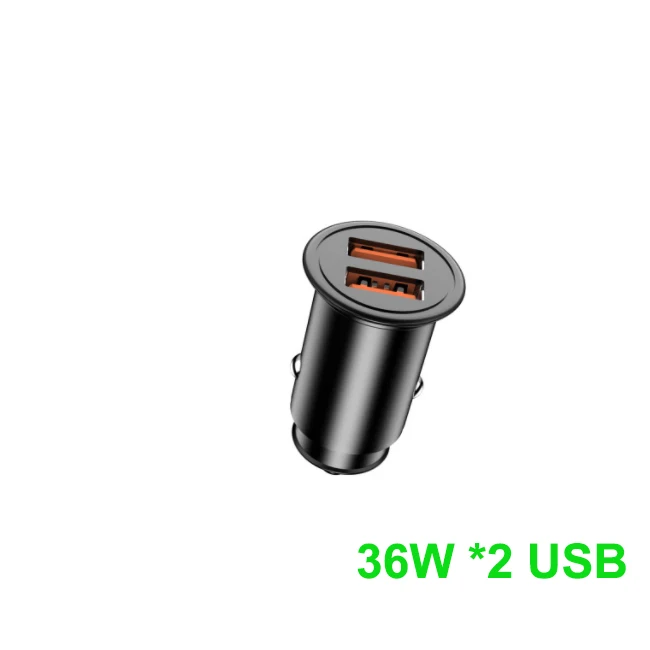  Металлическое мини 2 usb qc быстрое зарядное устройство 36 Вт автомобильное с