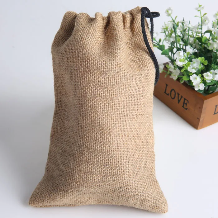 Factory custom size of 1kg 5kg 10kg 25kg 50kg 100kg packing rice burlap linen jute packaging rice bag
