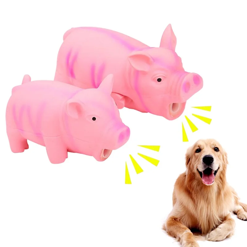 Cute Rubber Sound Pig Grunting Squeak Latex Pet Chew Toys for Dog Squeaker Chew Training Puppy Supplies