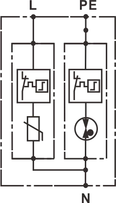 EKU5-T2-20 ETEK T2  Type C 1P Imax 20kA SURGE PROTECTIVE DEVICE ARRESTER  SPD