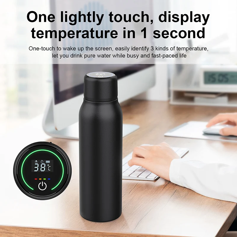  Reminder sterilizer UVC water bottle UV led sanitizing uv light vacuum flask insulation self cleaning