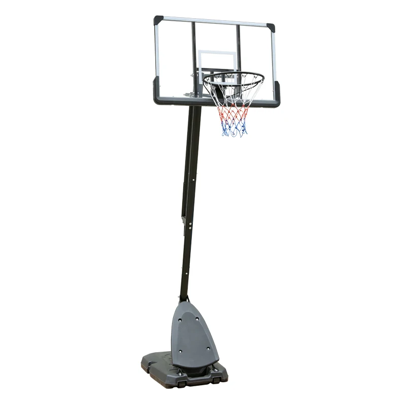 Outdoor Portable Ball Hoop Stand With PC Backboard ,Wholesale Children Adjustable Portable Crank Handle Basketball Hoop Stand