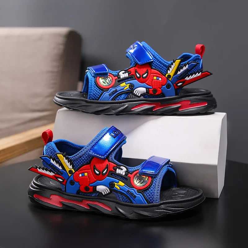 Hot Sale Spider Anti-Slip Sports Shoes Kids Gladiator Sandals Boys Toe Cartoon Summer Beach Sandals