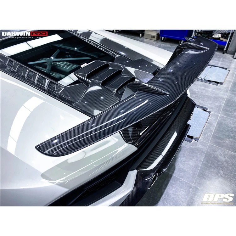 DarwinPRO Performante Style Carbon Fiber Trunk Spoiler Wing with Base and Engine Hood ForLamborghini Huracan Lp610 LP580 EVO