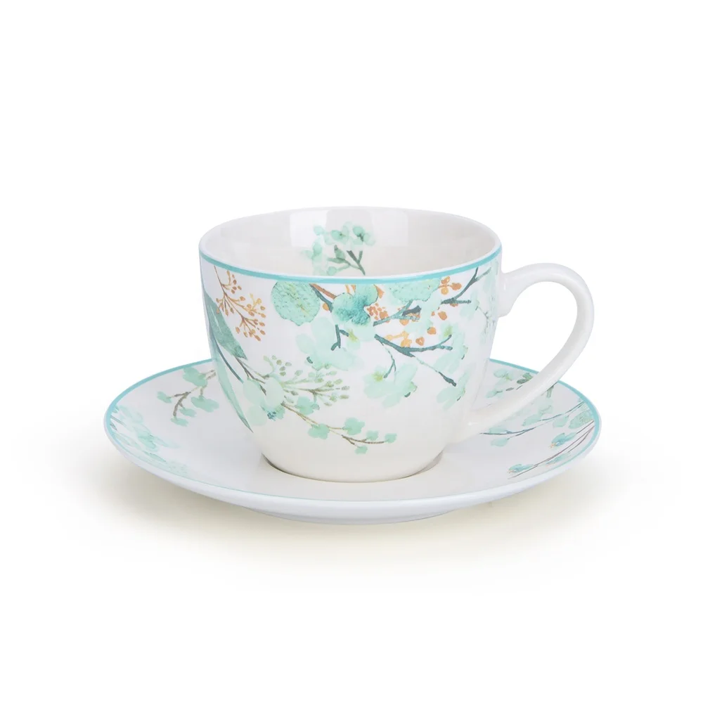 Modern Ceramic new Bone China Coffee Tea Cups and Saucers Set