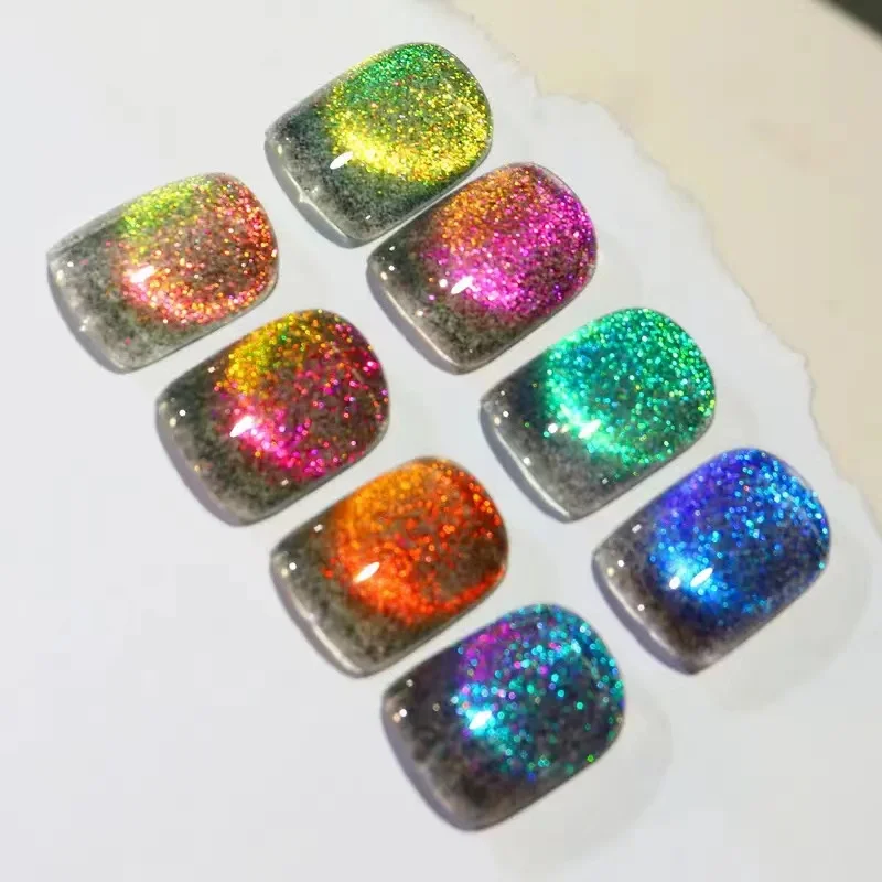 Magnetic Nail Polish Uv Holographic Cat Eye Nail Pigment Gel Polish Green Magic 9D Crystal Cat Eye Nail gel Polish