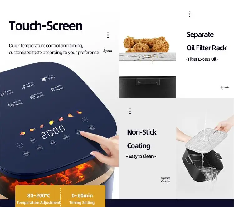 OEM Smart Air Fryer for Healthy Low-Fat Cooking Electric Mechanical Air Fryer Household Oil Free Fryer