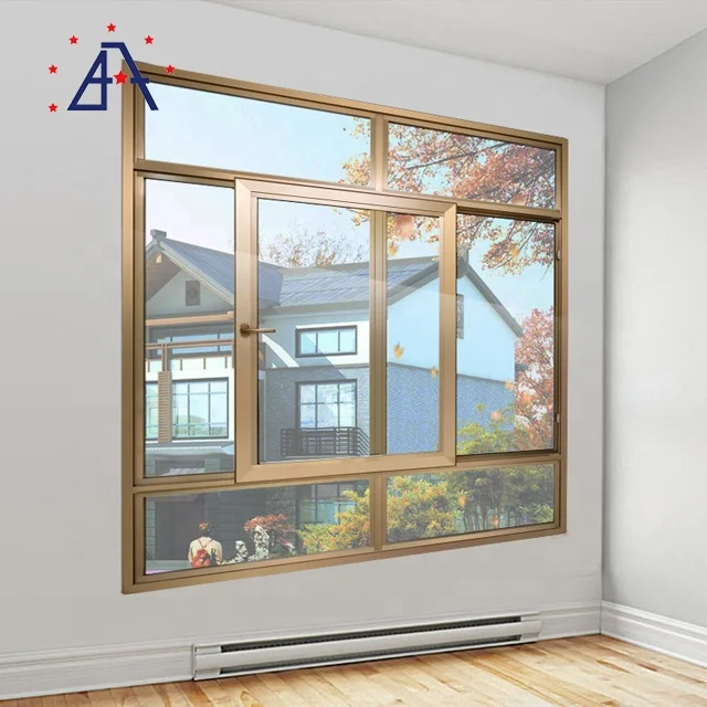 Professional suppliers slim profile glass sliding small slit aluminum glass window