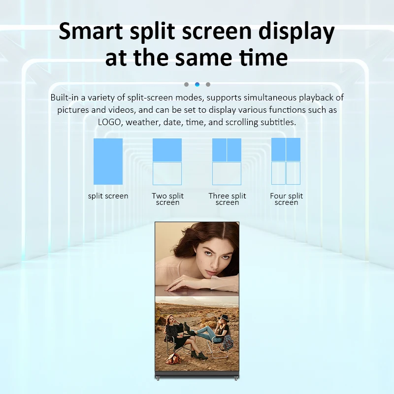 75 86 98 inch LCD digital marketing advertising display floor standing displays digital signage and displays kiosk