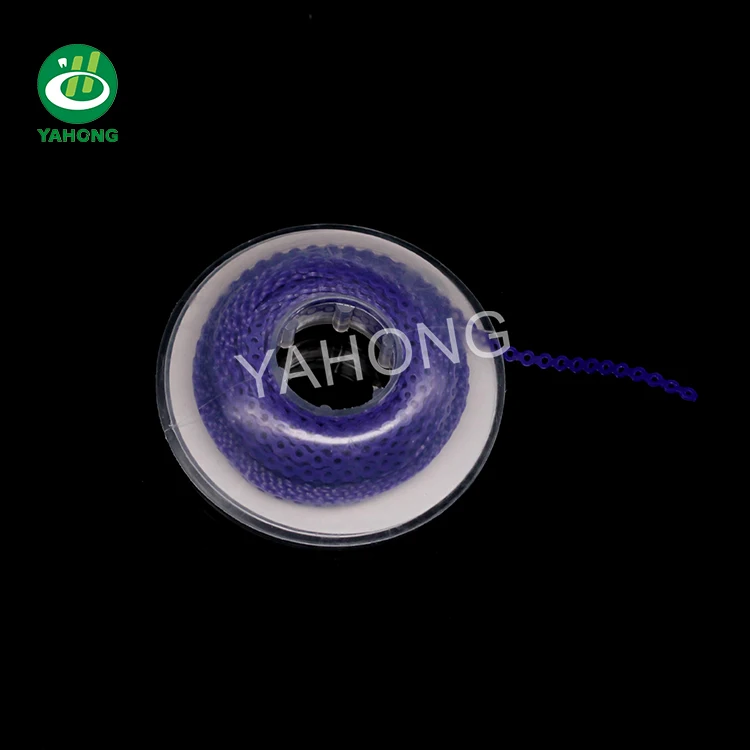 Dental Orthodontic Elastic Rubber Band Chain Short Type Power Chain for Mini Roth Brackets