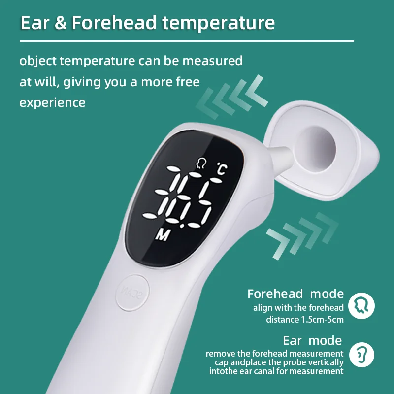 NonTouch Forehead Thermometer for Adults and Kids Sensitive Sensors Large LED Digits Quiet Vibration Thermometers