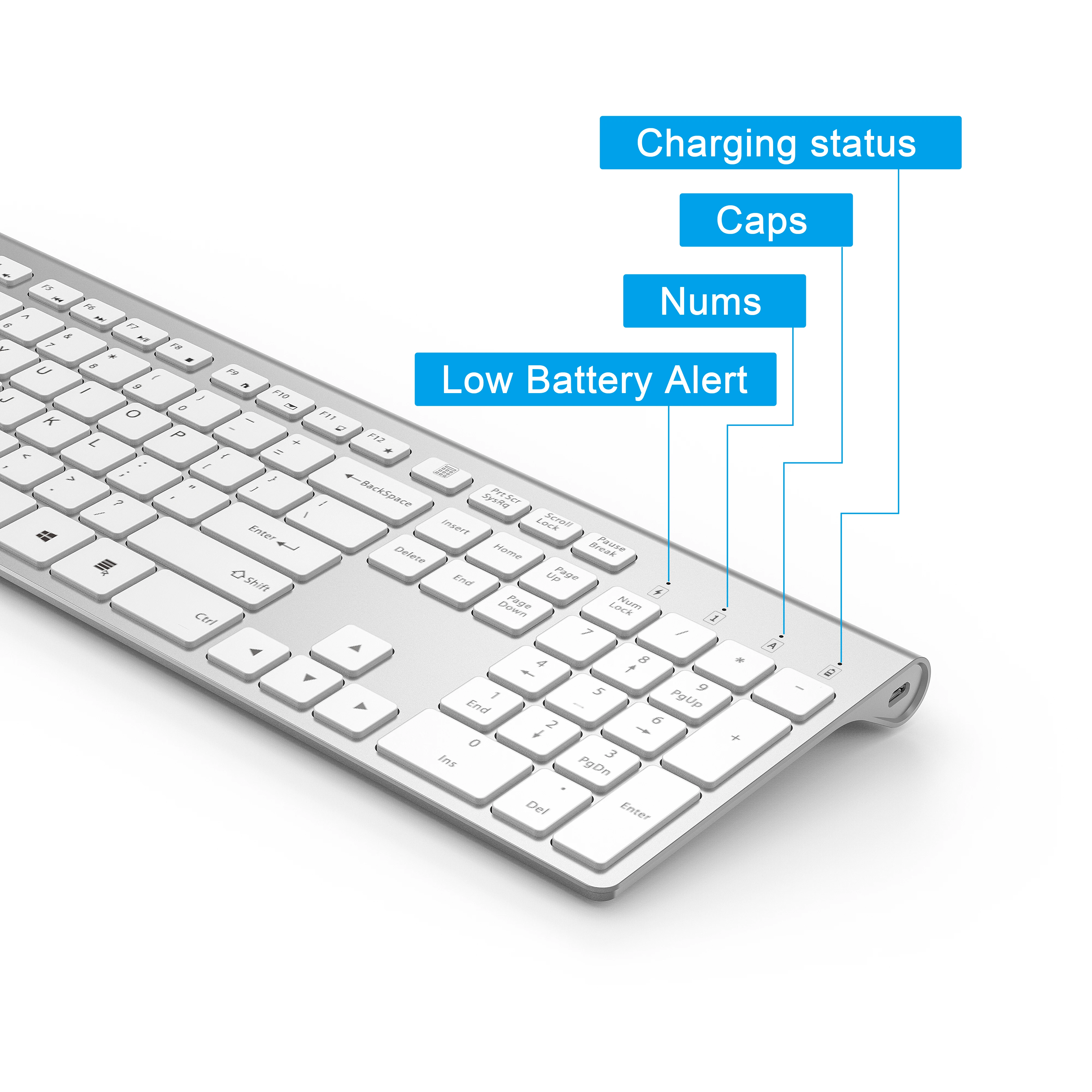
2021 Keyboard Wireless Rechargeable Full Size Keyboard Spanish/French/Italian/German/English/ Russian Silm for Office 