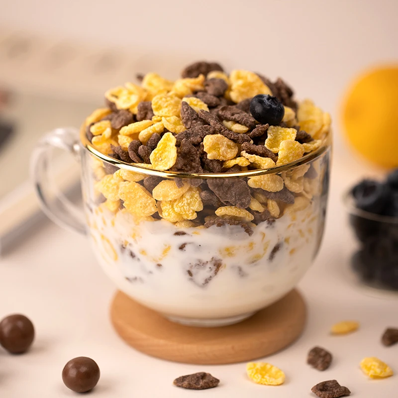 Cocoa Cinnamon Mixed Flavor Frosted Corn Flakes Cereal