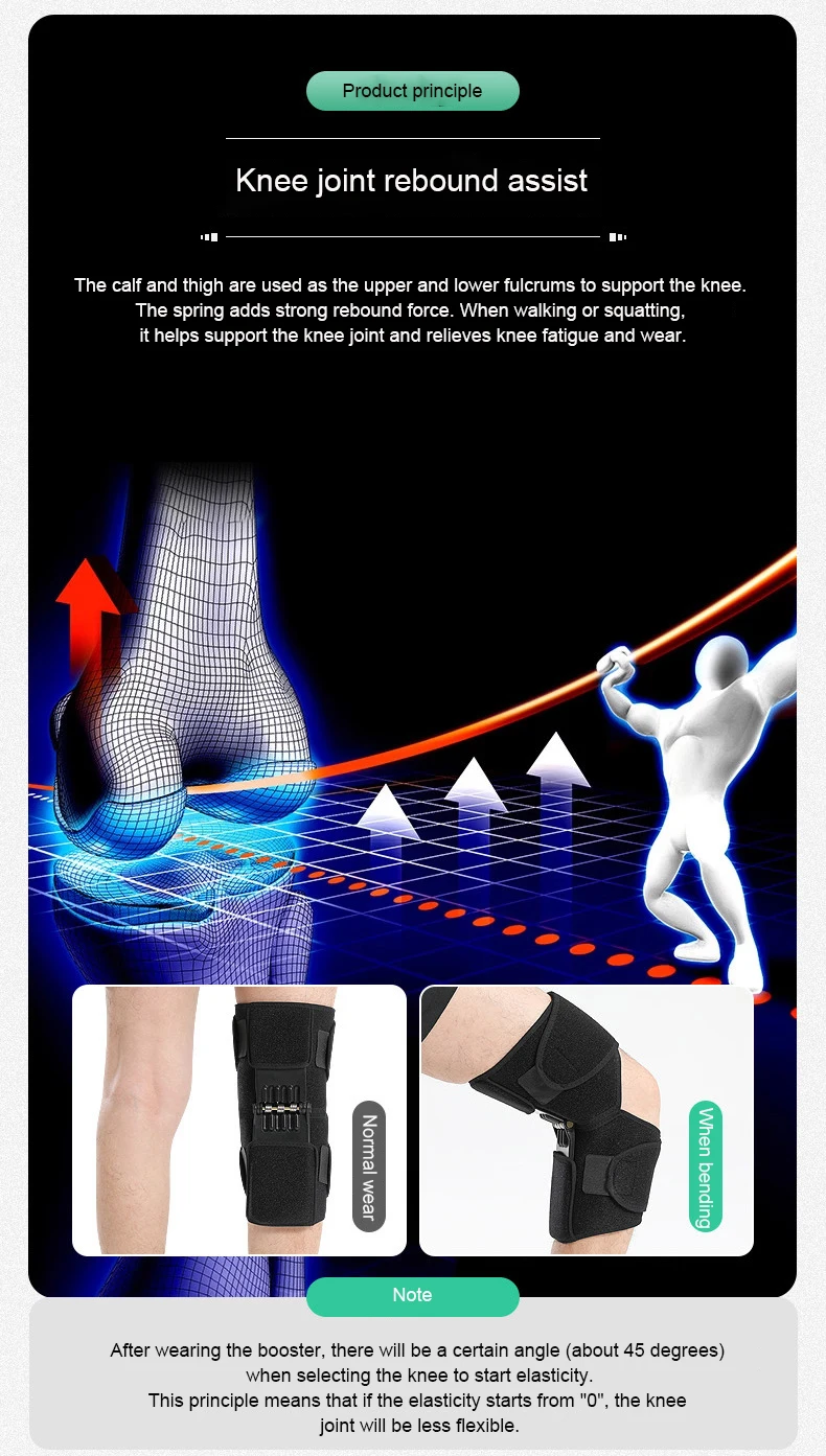 2024 New Style Power Lift Join Support Knee Pad Spring Force Knee Protection Booster for Climbing Sports Training Squat.jpg