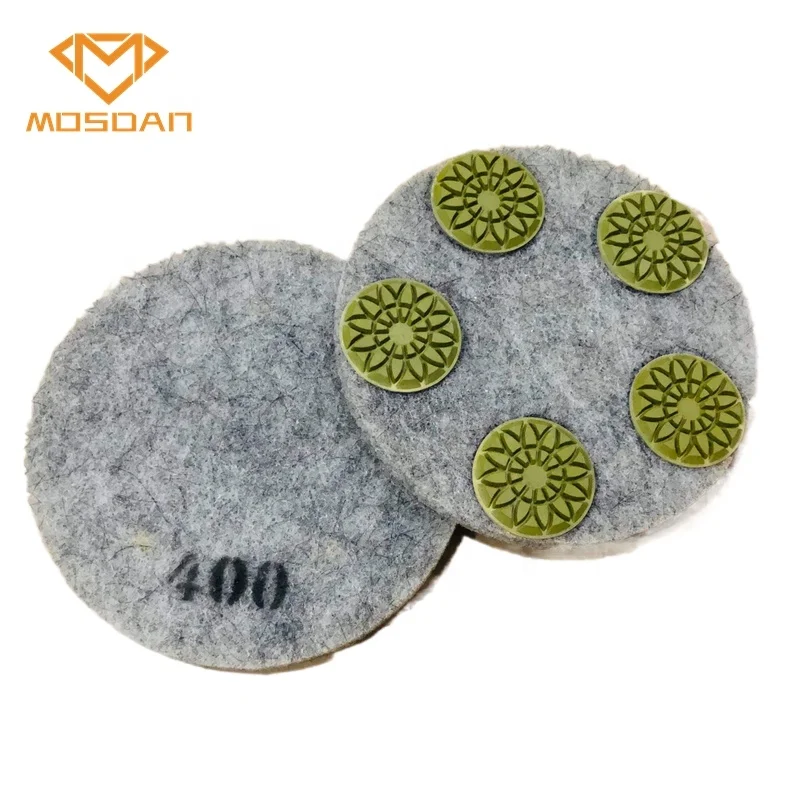 11 Inch Fiber Sponge Diamond Polishing  Pad with 5 Sunflower Resin Pucks