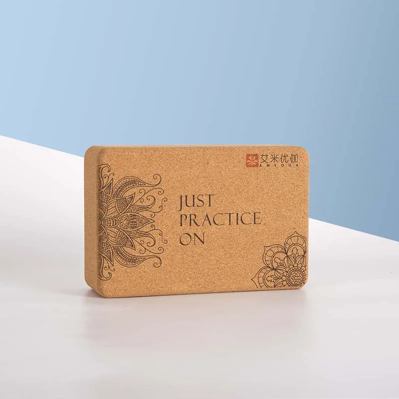 
Amazon high density cork yoga block durable custom printed yoga brick 