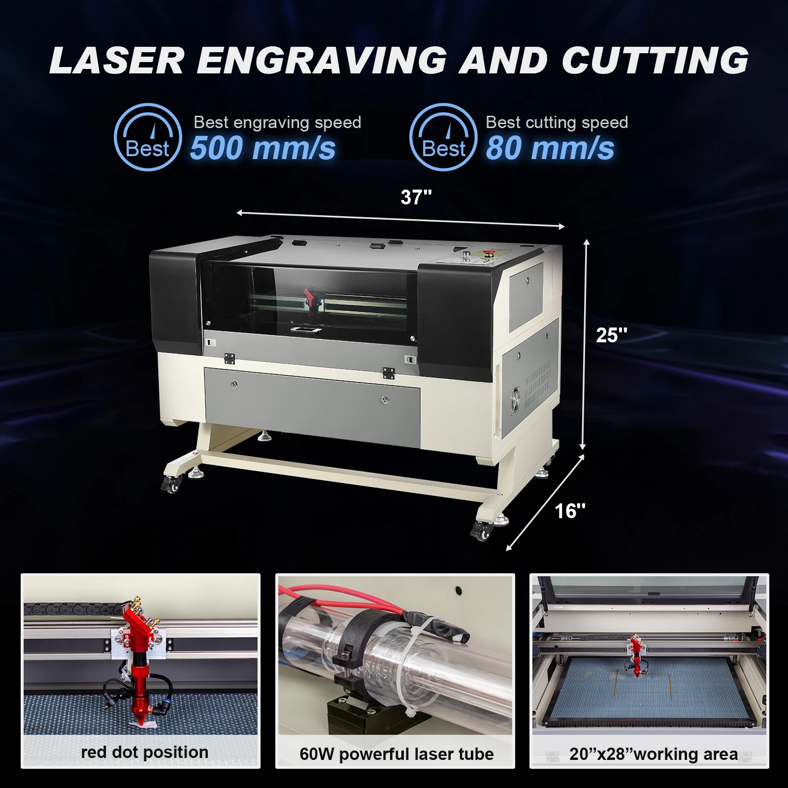 60 Вт гравер дерево акрил камень MDF cnc co2 лазерная гравировальная машина