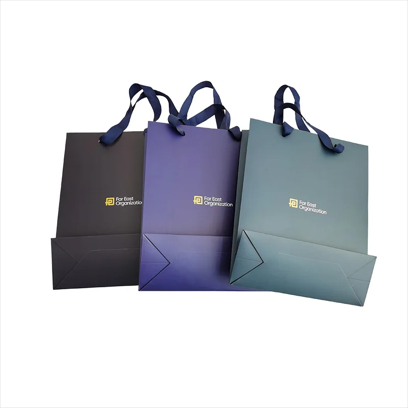 Luxury Embossed Recyclable Retail Shopping Boutique Paper Gift Bags With Handles For Skin Care