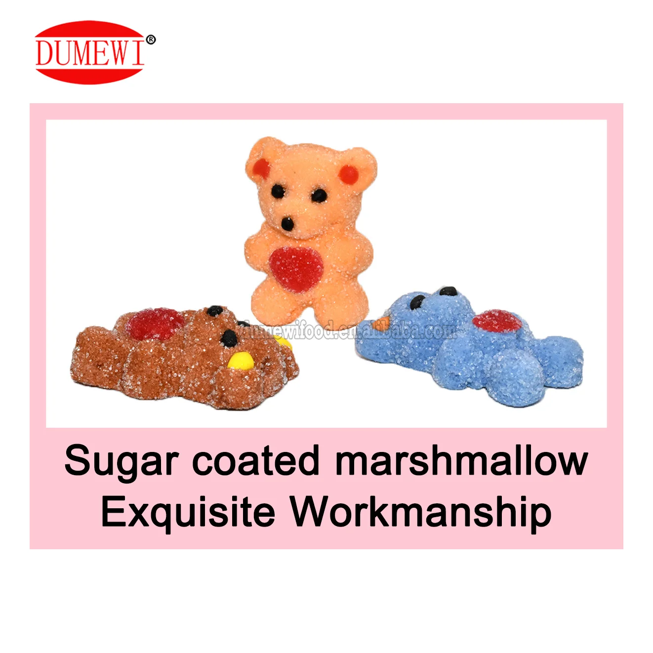 factory OEM bear shape sugar coated marshmallow