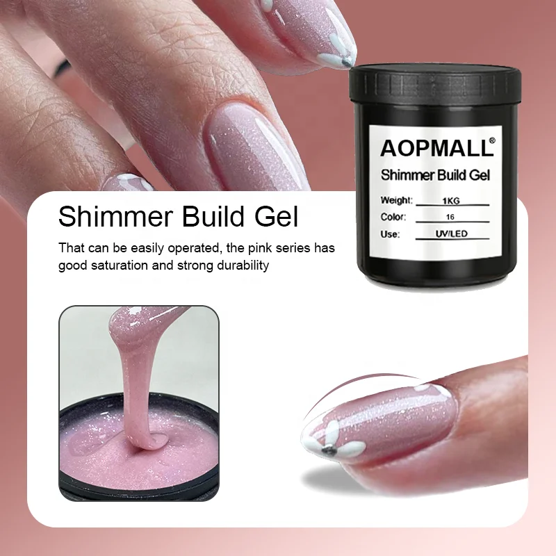 AOPMALL Shimmer Builder UV Gel Extension in Bulk Gel Polish OEM/ODM Factory Wholesale