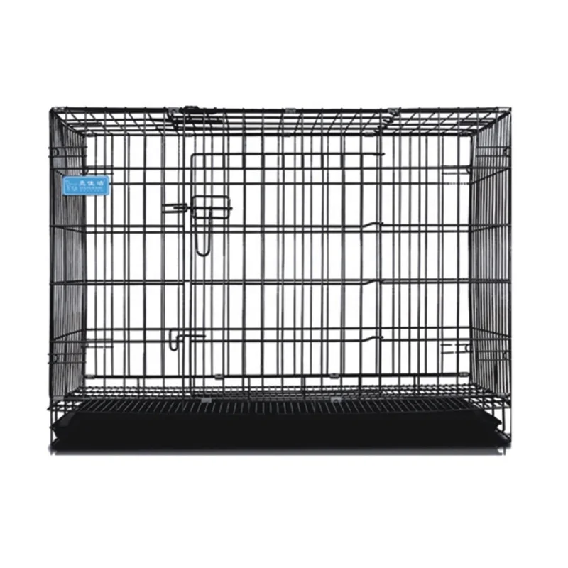 2023 Hot Sale Amazon New Large Portable Kennel Puppy Black Foldable Carrier Stainless Steel Kennel Dog Cages Pet Cage for Sale